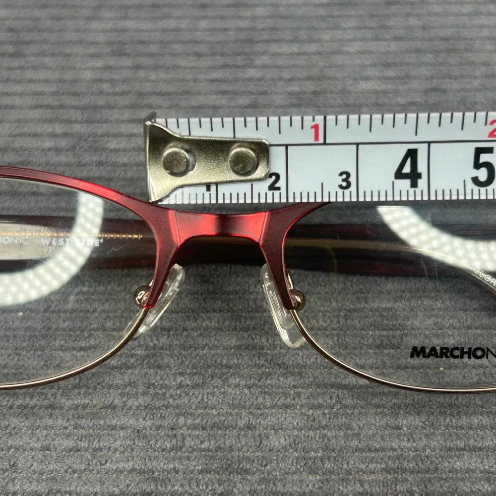 Marchon NYC Midtown 601 Burgundy Tortoise Cat Eye Y2k Eyeglasses 51-17-135